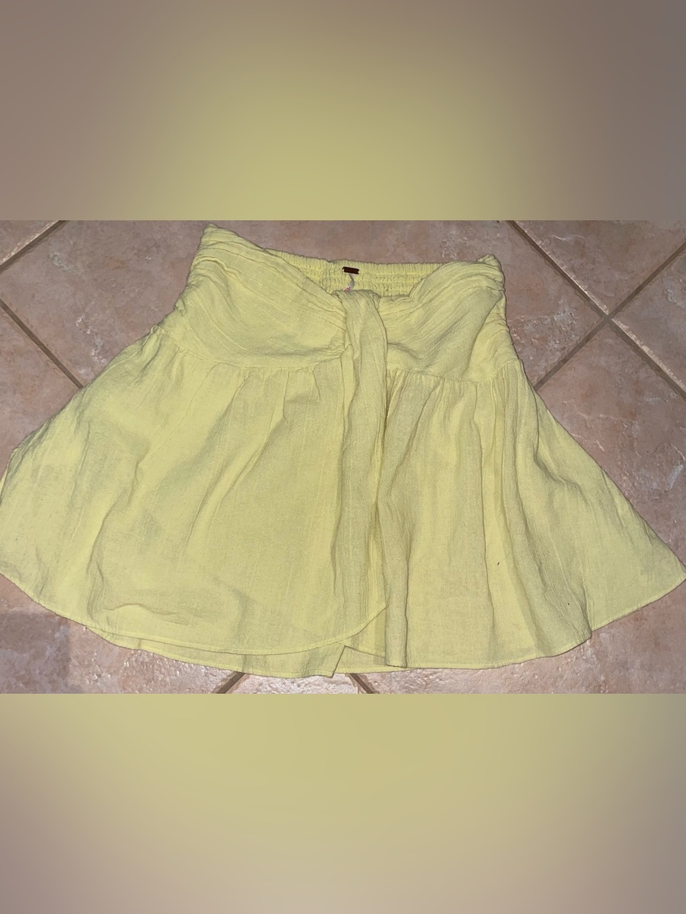 Free People Women’s High Rise Waist Mini Skirt XS Yellow